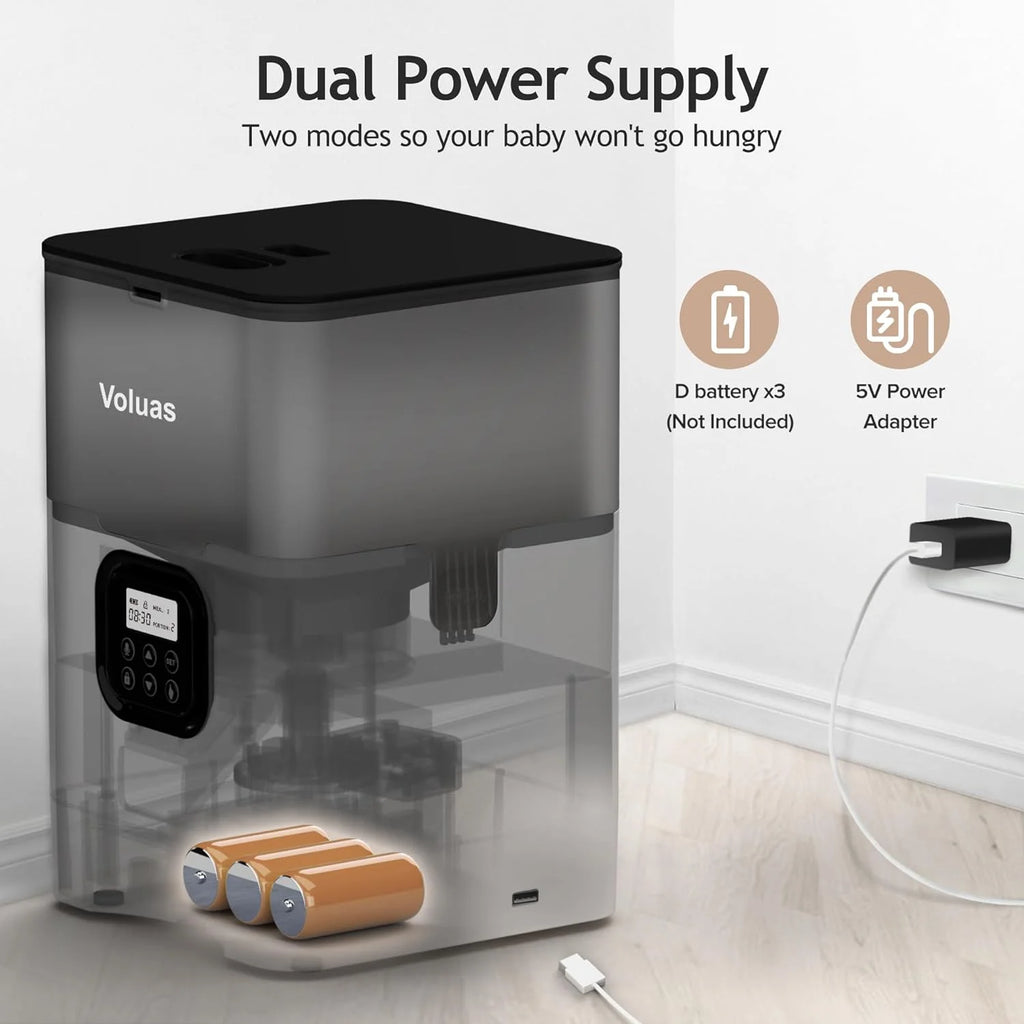 Cat Dry Food Dispenser with Timer, Automatic Cat Feeders with Desiccant Bag, Programmable Portion Size Control 4 Meals per Day, 10S Voice Recorder