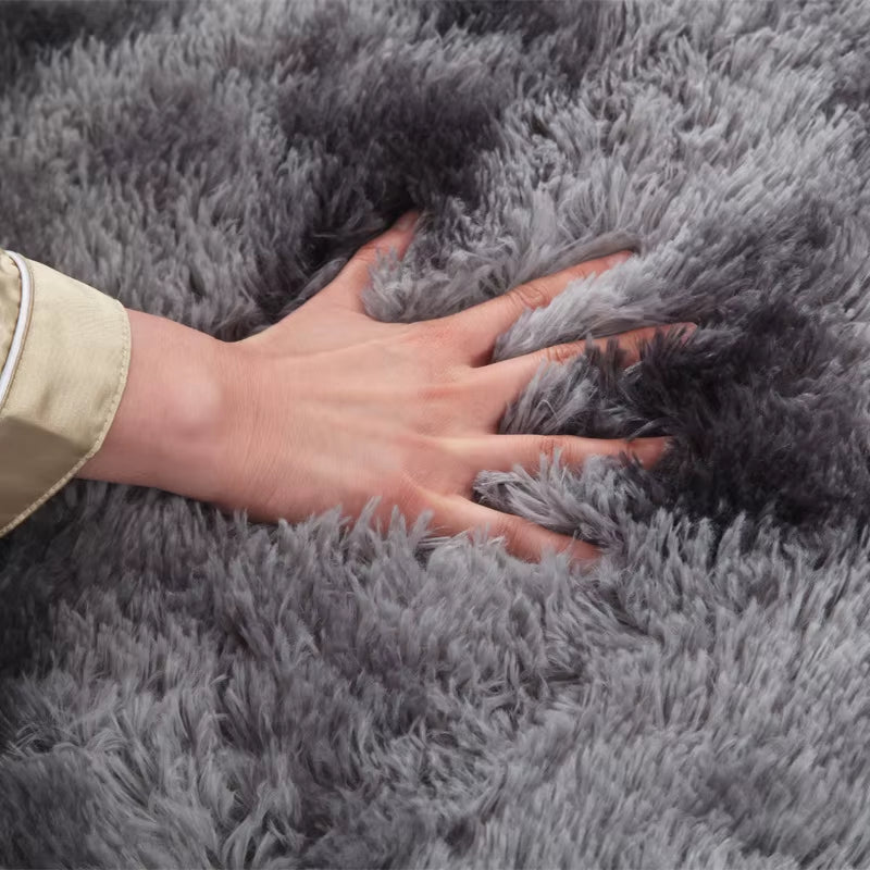 Gray Carpet for Living Room Plush Rug Bed Room Floor Fluffy Mats Anti-Slip Home Decor Rugs Soft Velvet Carpets Kids Room Blanket