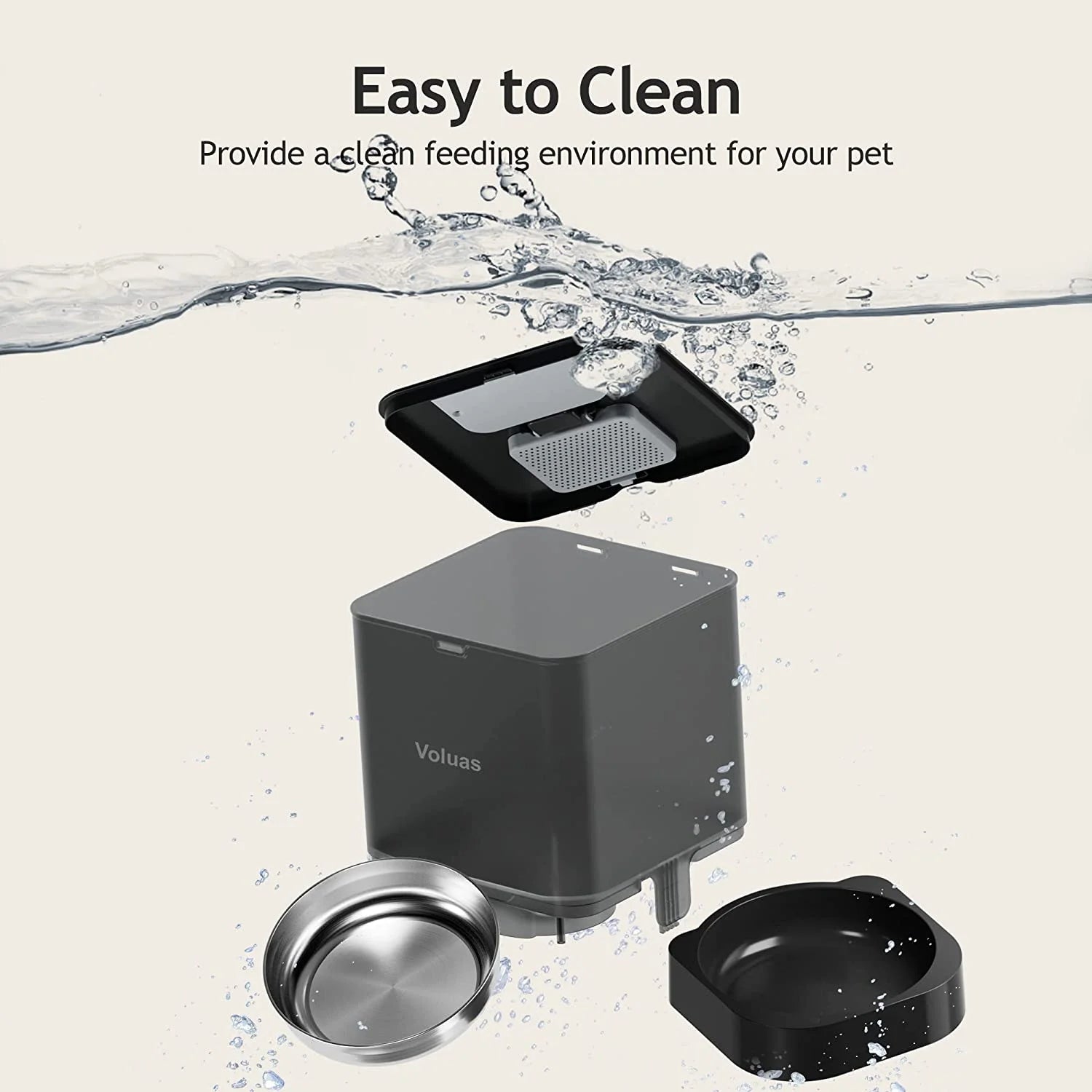 Cat Dry Food Dispenser with Timer, Automatic Cat Feeders with Desiccant Bag, Programmable Portion Size Control 4 Meals per Day, 10S Voice Recorder