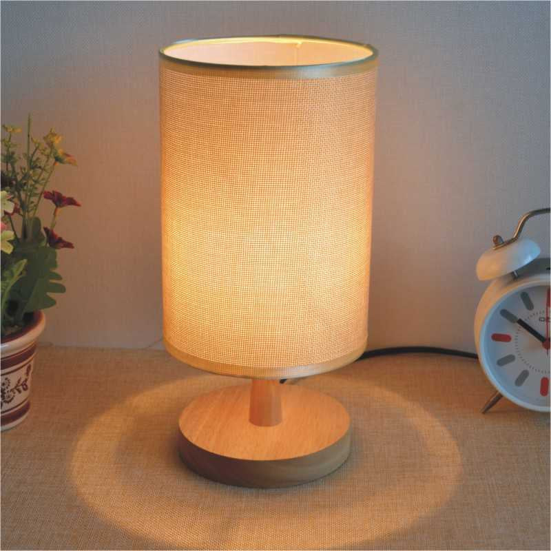 Creative Bedroom Bedside Solid Wood Table Lamp Small Night Lamp
