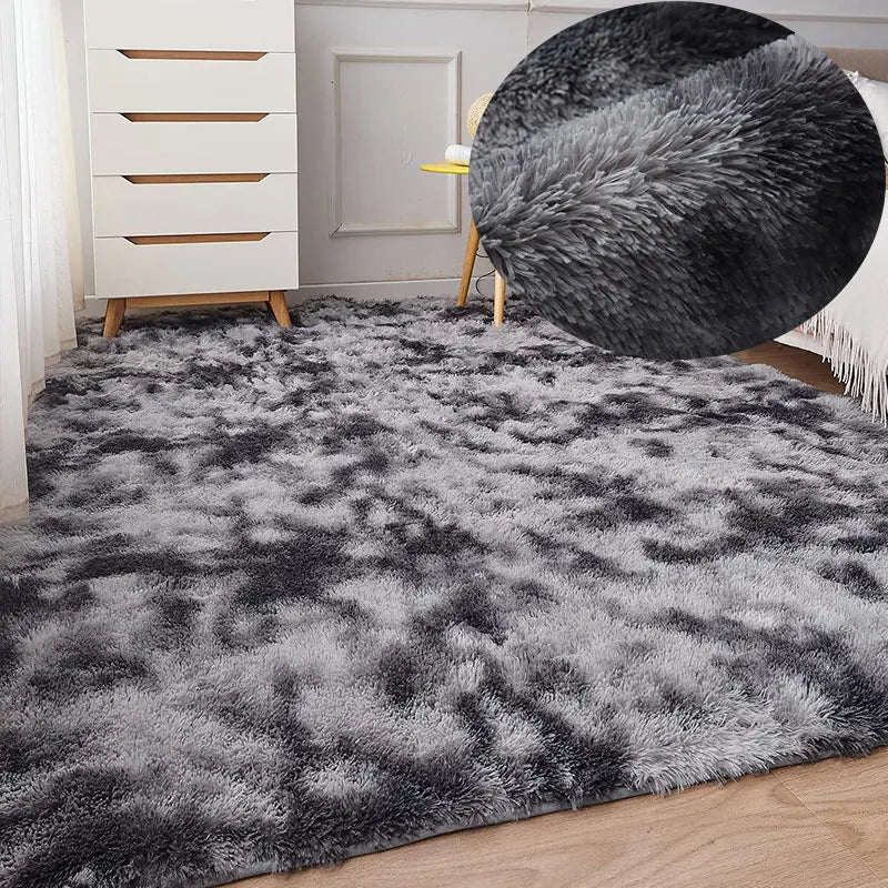 Gray Carpet for Living Room Plush Rug Bed Room Floor Fluffy Mats Anti-Slip Home Decor Rugs Soft Velvet Carpets Kids Room Blanket