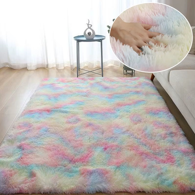 Gray Carpet for Living Room Plush Rug Bed Room Floor Fluffy Mats Anti-Slip Home Decor Rugs Soft Velvet Carpets Kids Room Blanket